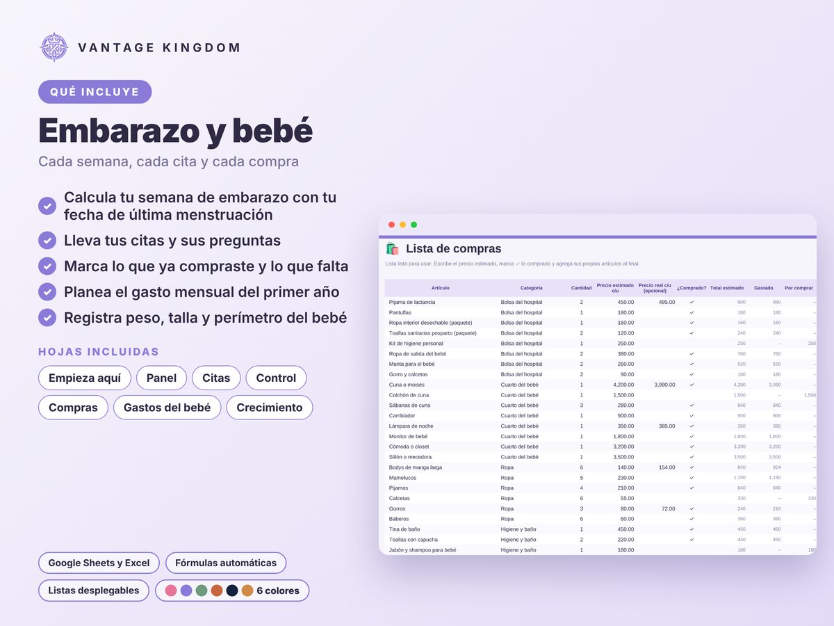 Portada de la plantilla Embarazo y bebé