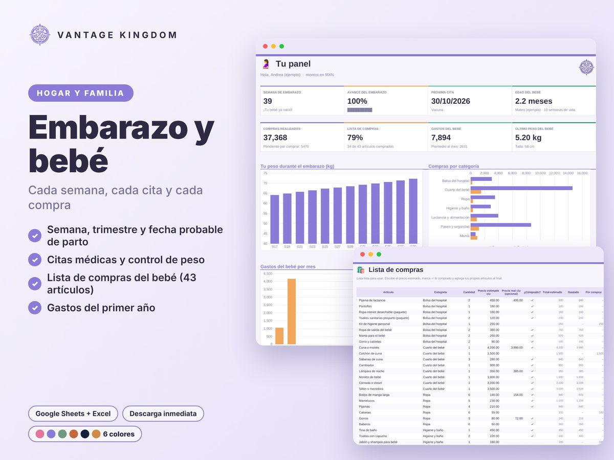 Portada de la plantilla Embarazo y bebé